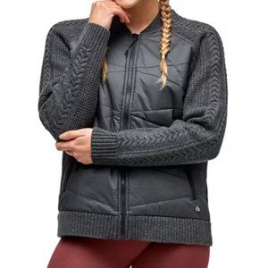 Kari Traa Faere Insulated Bomber Knit Wool Jacket Gray S